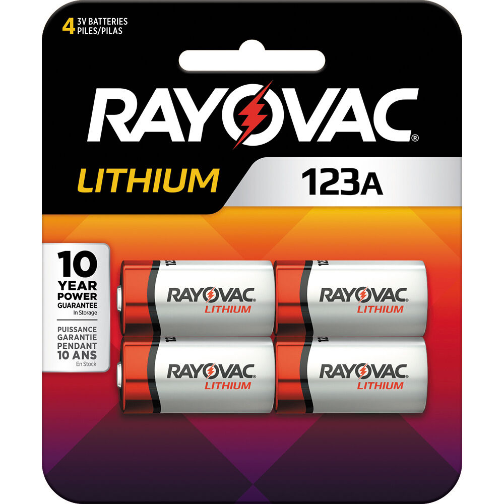 RAYOVAC 123A Lithium 3V Photo Battery (4-Pack)