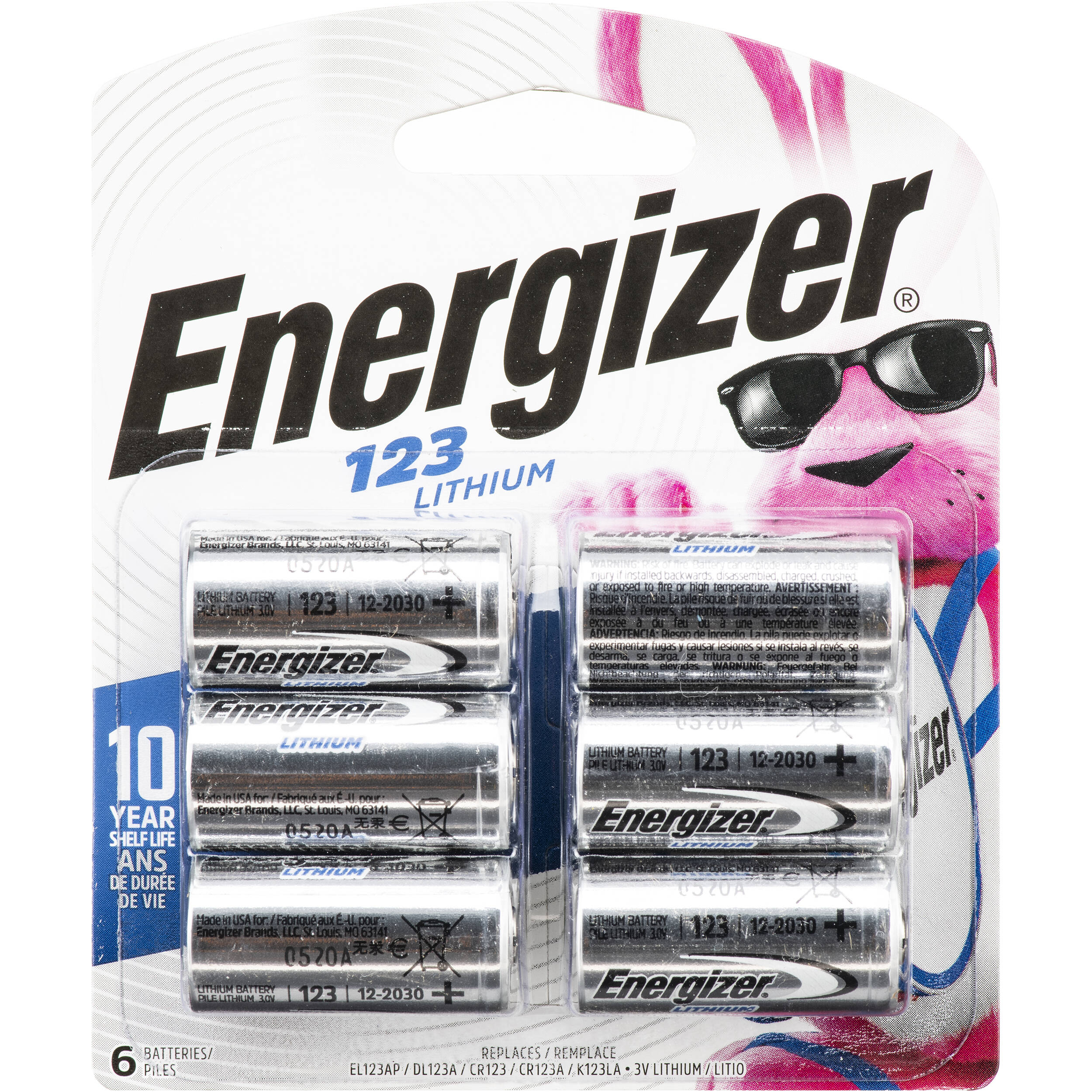 Energizer CR123 3V Lithium Batteries (6-Pack)