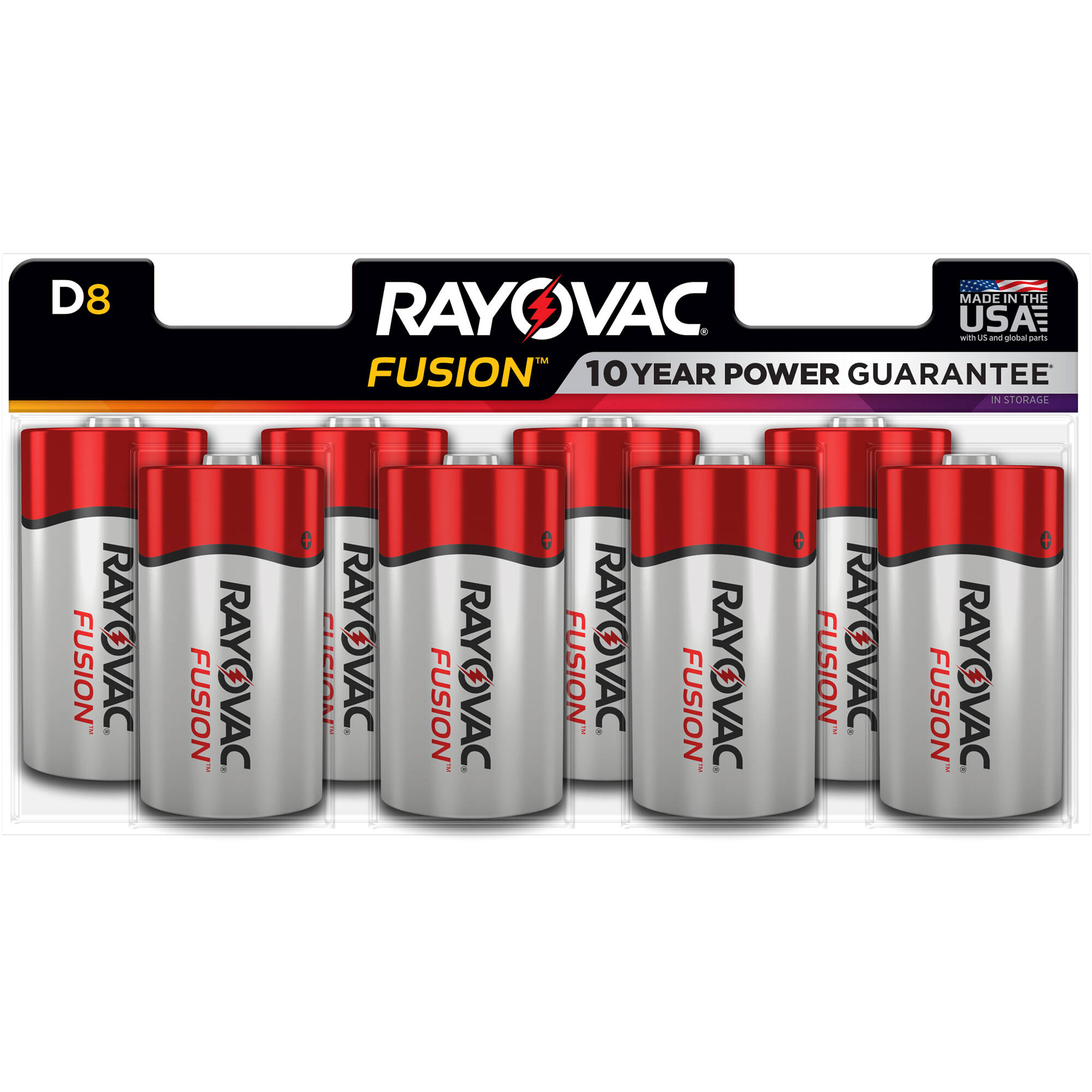 RAYOVAC Fusion Advanced Alkaline D Battery (8-Pack)