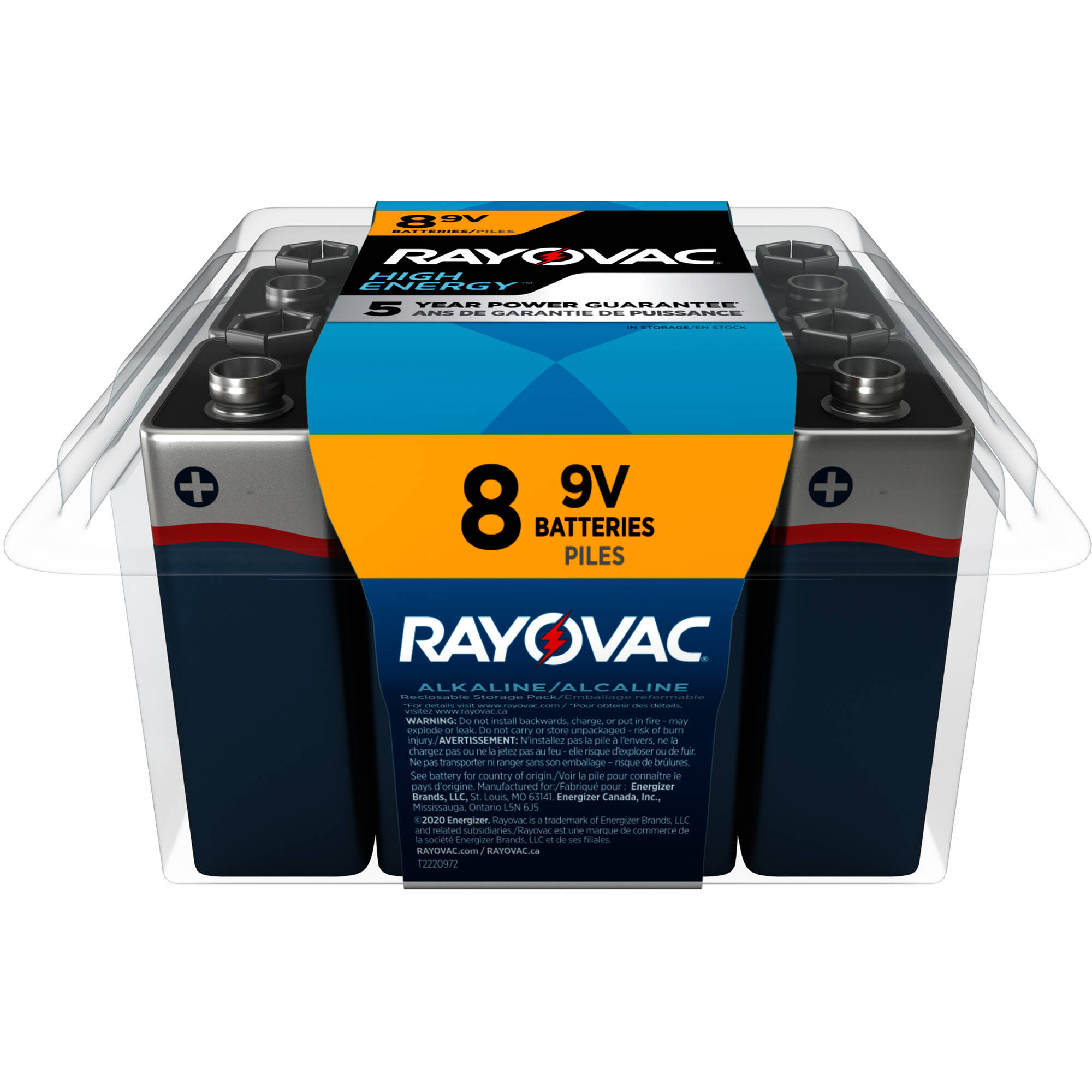 RAYOVAC High Energy Alkaline 9V Battery (8-Pack Pro)