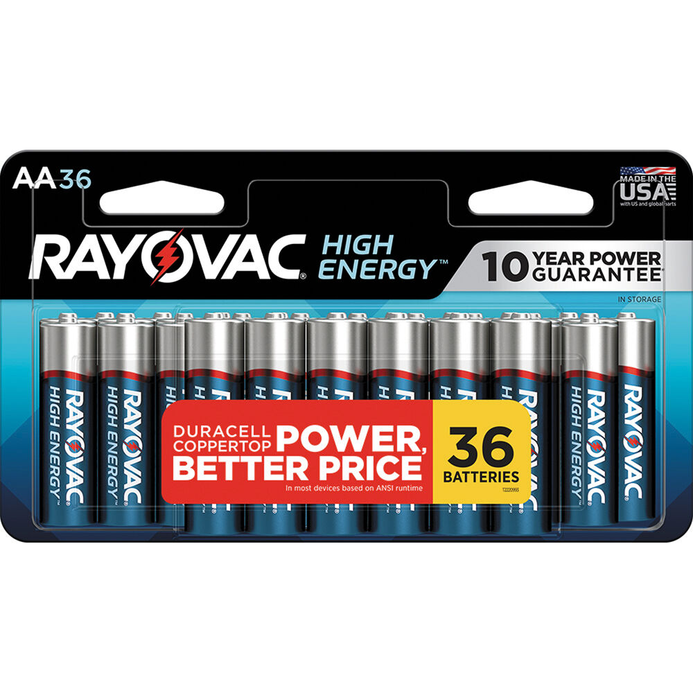 RAYOVAC High-Energy Alkaline AA Batteries (36-Pack)