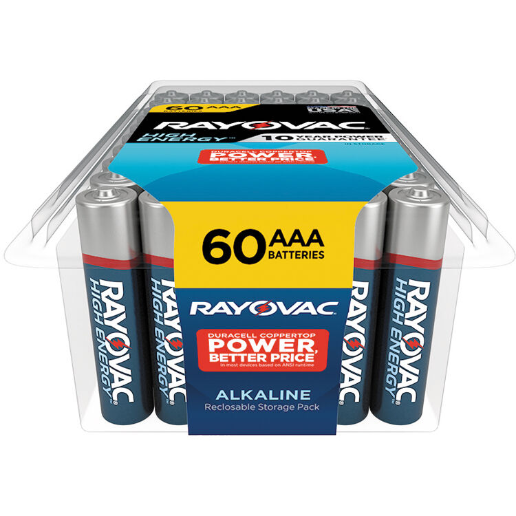 RAYOVAC High Energy AAA Alkaline Batteries (60-Pack)