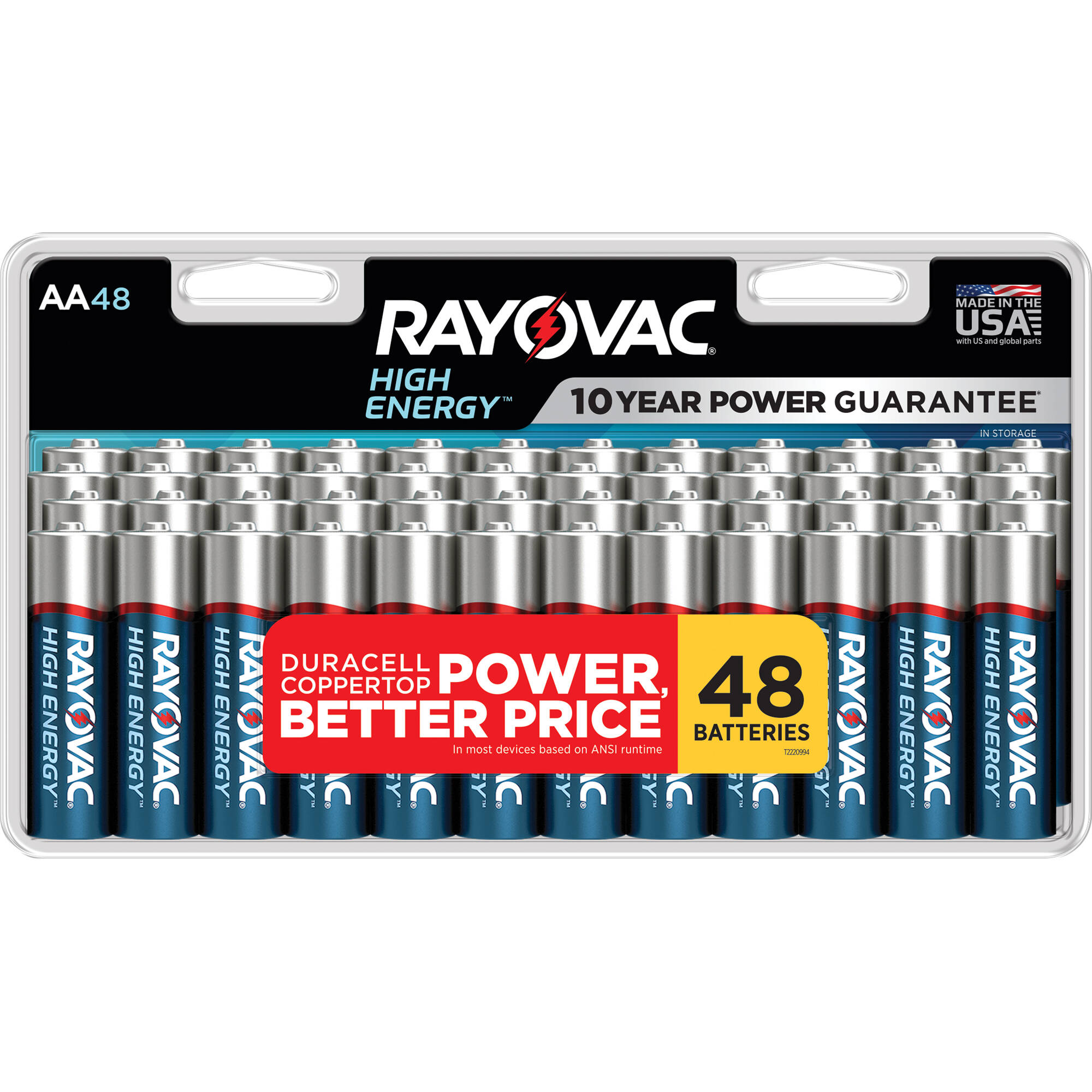 RAYOVAC High-Energy Alkaline AA Batteries (48-Pack)