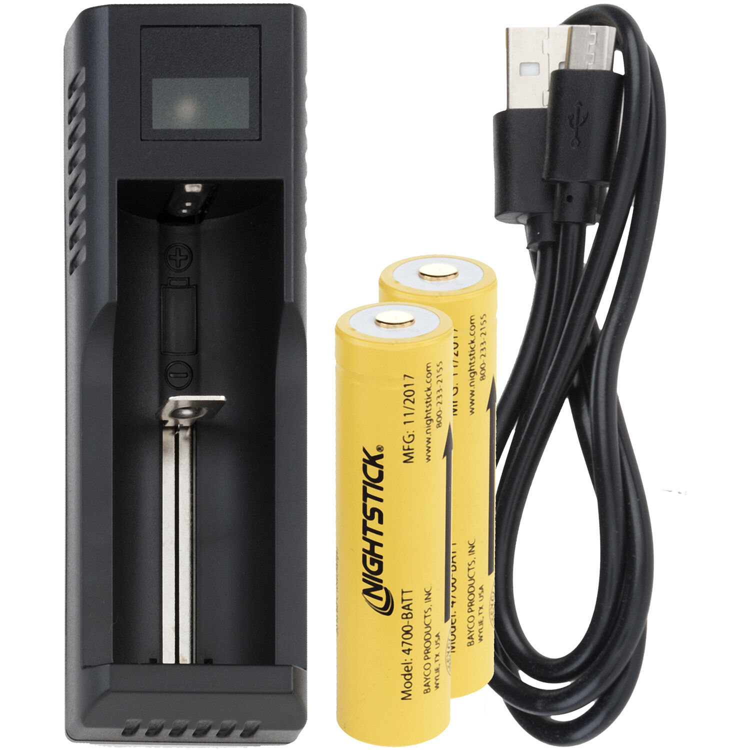 Nightstick Dual 18650 Rechargeable Lithium-Ion Battery Kit