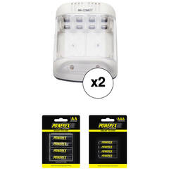 Powerex Smart Charger and Precharged Rechargeable AA and AAA Battery Kit