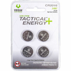 Viridian Green Laser CR2016 Ultra Lithium 3V Battery (4-Pack)
