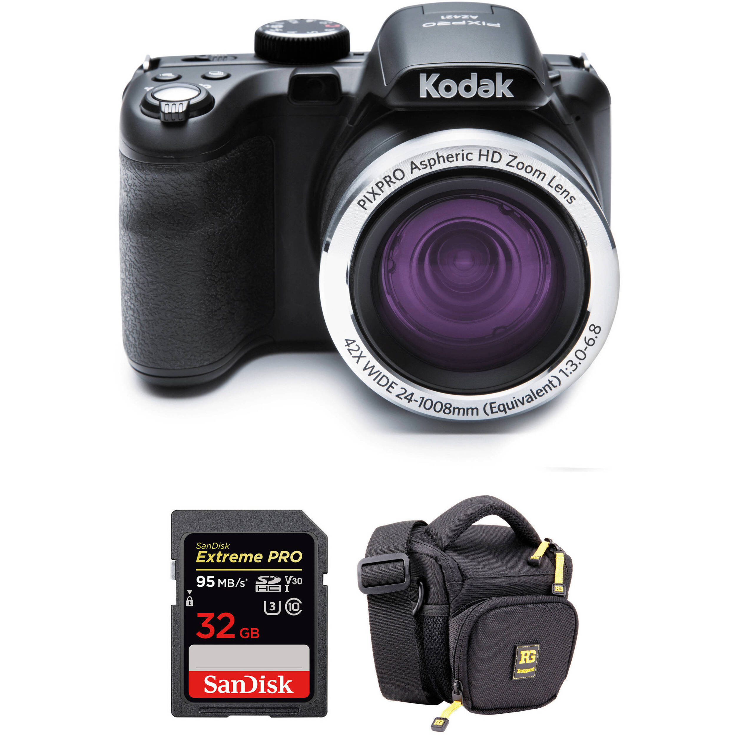 Kodak PIXPRO AZ421 Digital Camera Basic Kit (Black)