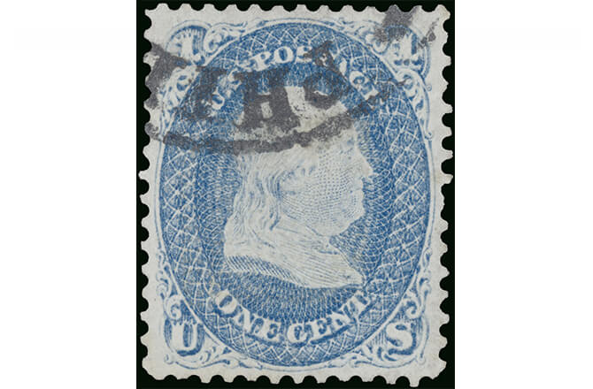 1c Benjamin Franklin Z Grill, 1868
