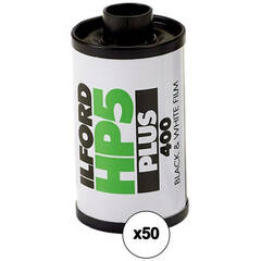 Ilford HP5 Plus Black and White Negative Film (35mm Roll Film, 36 Exposures, 50 Pack)