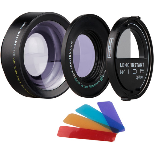 Lomography LomoInstant Wide Black Camera and Lenses