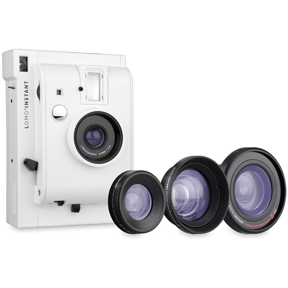 Lomography LomoInstant Camera & 3 Lenses (White)