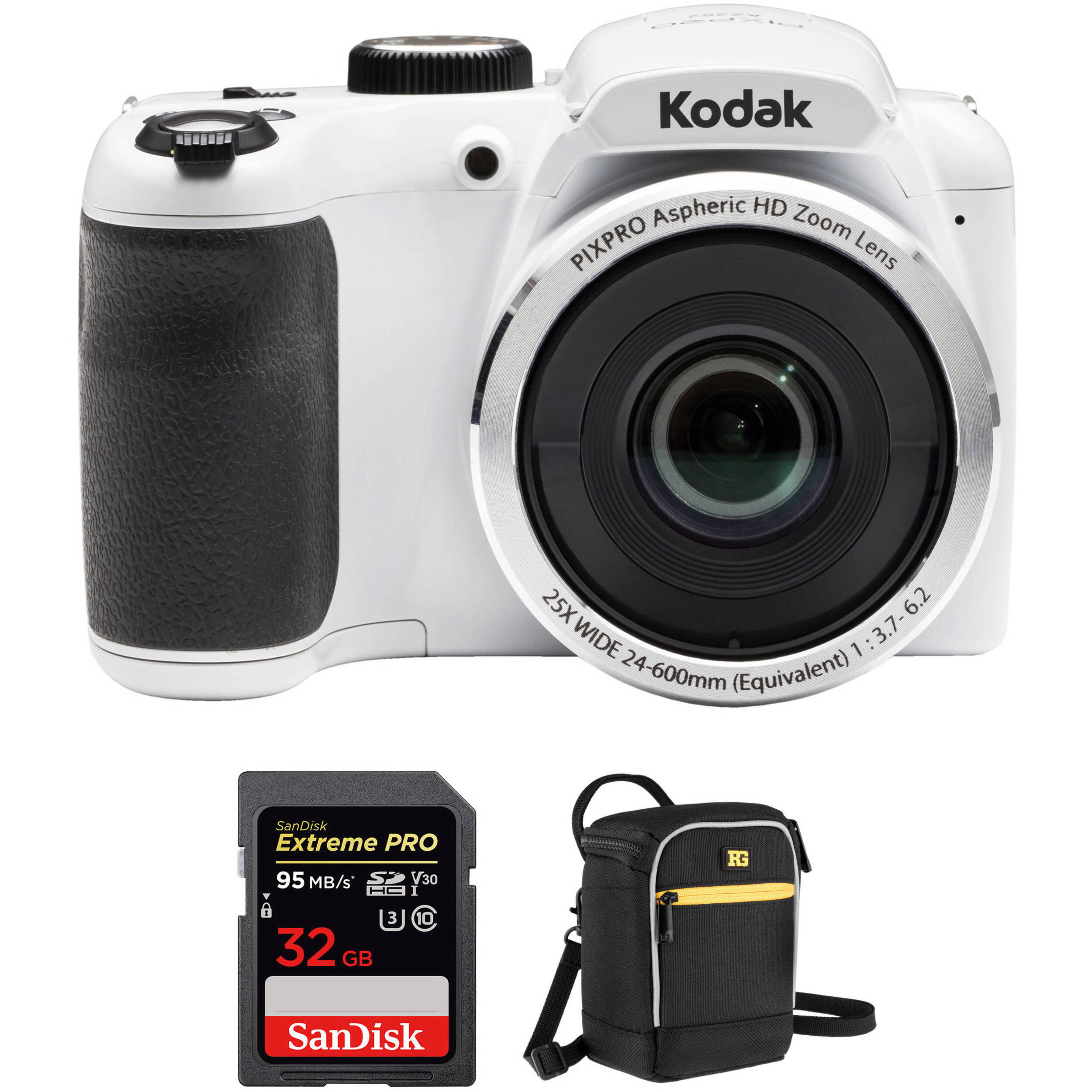 Kodak PIXPRO AZ252 Digital Camera Basic Kit (White)