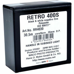 Rollei Retro 400S Black and White Negative Film (35mm Roll Film, 100' Roll)