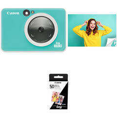 Canon IVY CLIQ2 Instant Camera & Printer with 50 Sheets of Paper Kit (Turquoise)