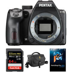Pentax K-70 DSLR Camera Body with Accessory Kit (Black)
