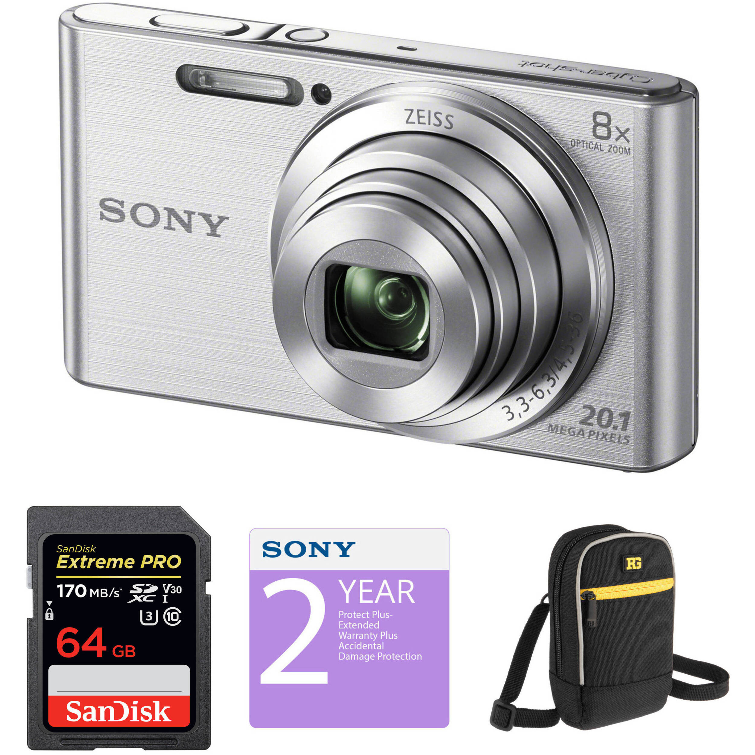 Sony DSC-W830 Digital Camera Deluxe Kit (Silver)