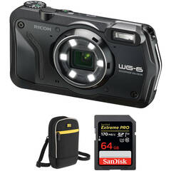 Ricoh WG-6 Digital Camera with Accessories Kit (Black)