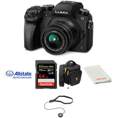 Panasonic Lumix G7 Mirrorless Camera with 14-42mm Lens Deluxe Kit (Black)