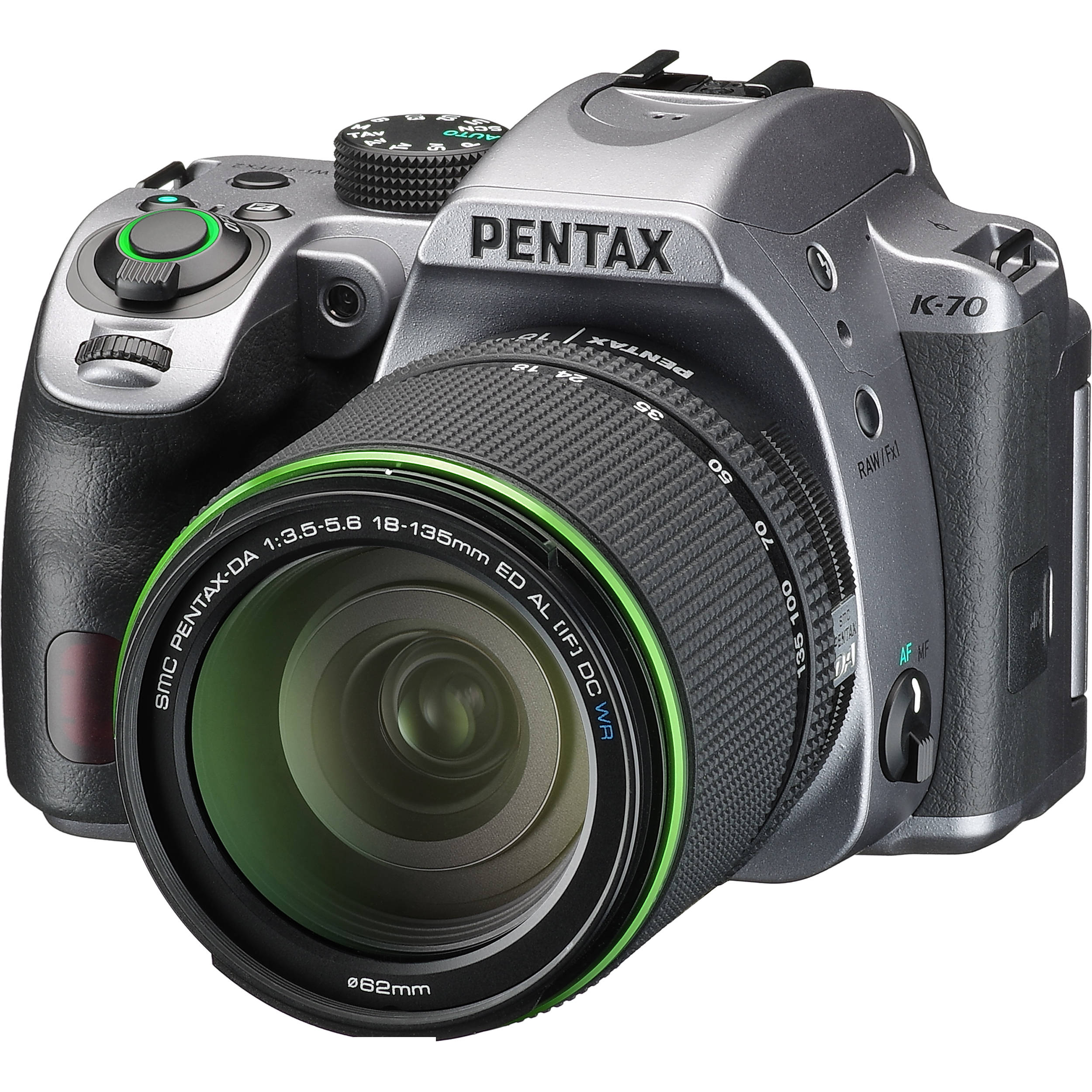 Pentax K-70 DSLR Camera with 18-135mm Lens (Silver)