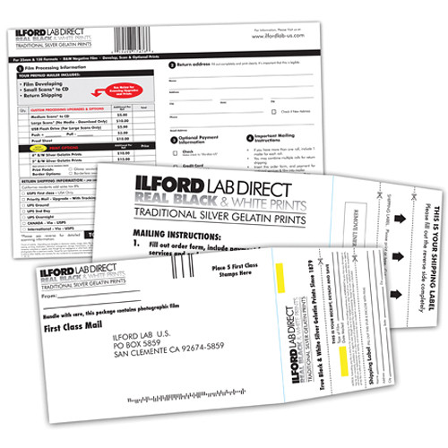 Ilford Prepaid 35mm and 120 Film Developing Mailer