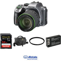 Pentax K-70 DSLR Camera with 18-135mm Lens Deluxe Kit (Silver)