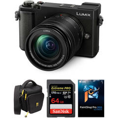 Panasonic Lumix GX9 Mirrorless Camera with 12-60mm Lens and Accessories Kit (Black)