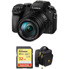 Panasonic Lumix G7 Mirrorless Camera with 14-140mm Lens and Accessories Kit (Black)