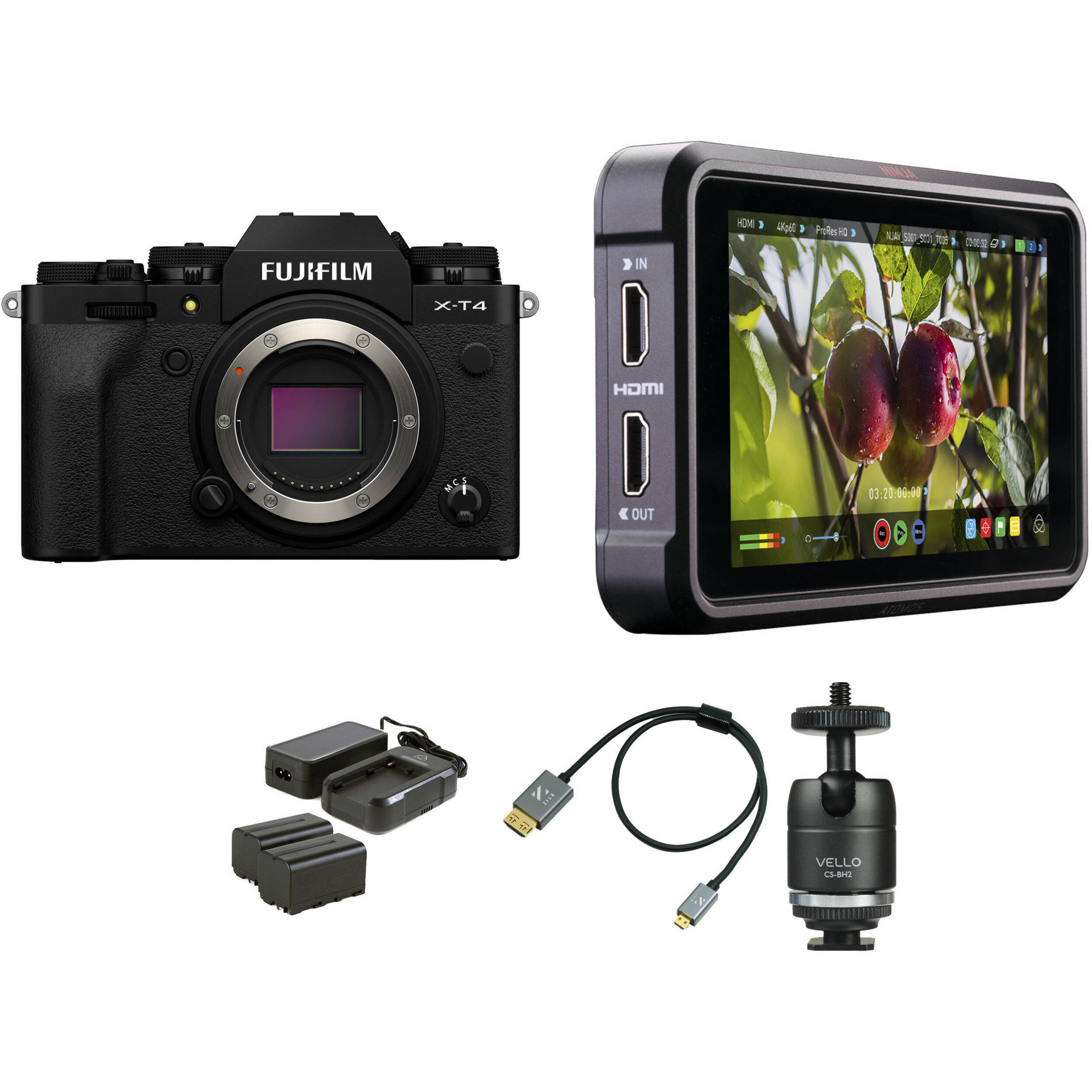 FUJIFILM X-T4 Mirrorless Camera Cine Kit (Black)