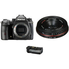 Pentax K-3 Mark III DSLR Camera with 40mm Lens and Battery Grip Kit (Black)