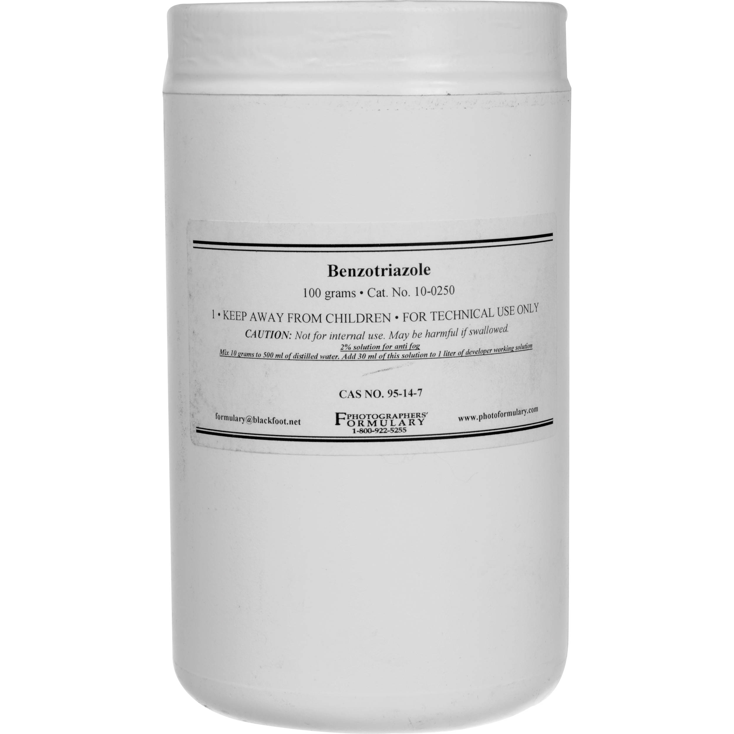 Photographers Formulary Benzotriazole (Anti-Fog #1) - 100 Grams