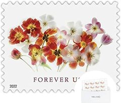 US Postal TULIPS Forever First Class Postage Mailing Stamps for Invitation Wedding Celebration Party Love Valentines Graduation Announcement RSVP Scott 5681 (1 Sheet of 20) - TZ Envelope