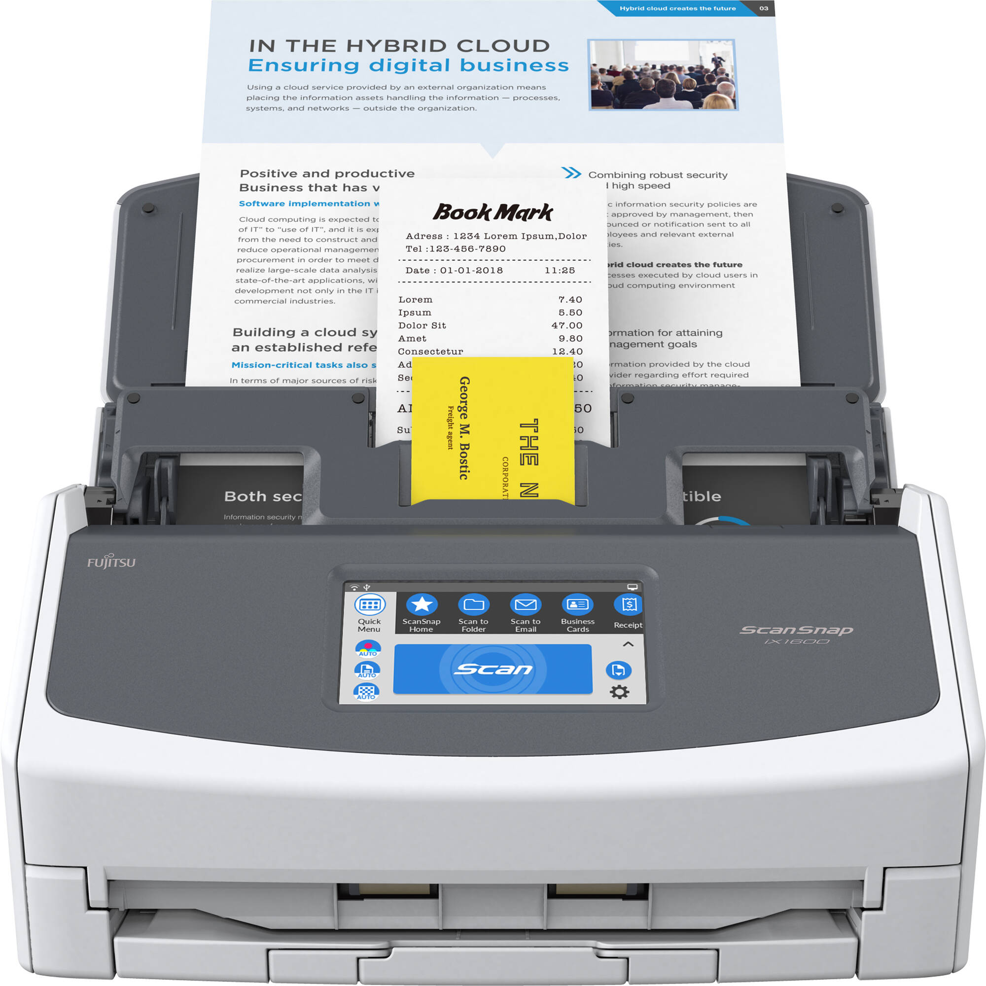 Fujitsu ScanSnap iX1600 Document Scanner (White)