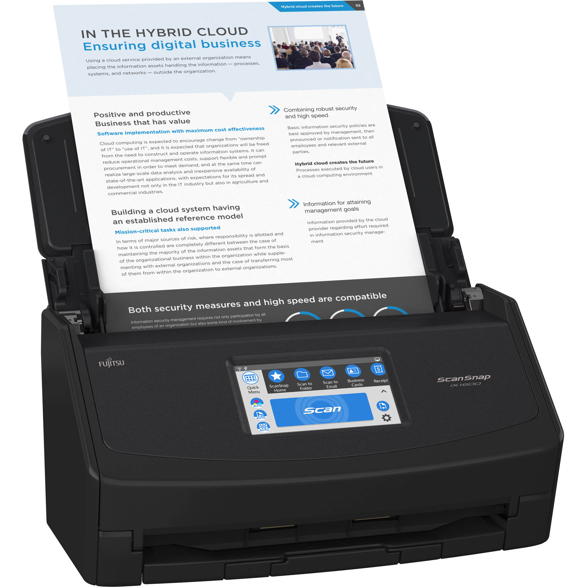 Fujitsu ScanSnap iX1600 Document Scanner Deluxe Bundle (Black)