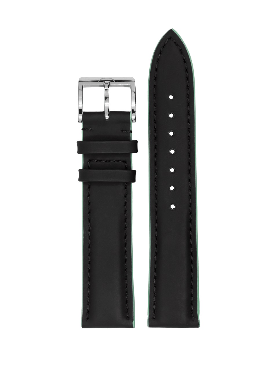 MeisterSinger - Calf Leather Strap With Rubber Coating Black/Green - SRK