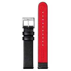 Mondaine - Black Vegan Grape Leather Watch Strap 16mm - Polished Buckle - FG3116.21Q.1