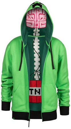Minecraft Premium Zip Hoodie Creeper Anatomy / S