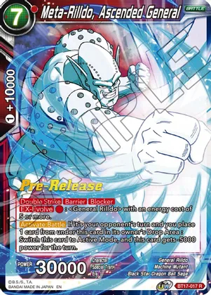 Meta-Rilldo, Ascended General - BT17-017 - R - Pre-release (Ultimate Squad)