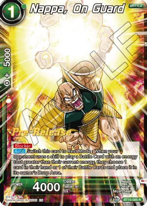 Nappa, on Guard - BT15-085 - R - Pre-release (Saiyan Showdown)