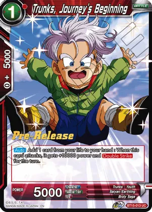 Trunks, Journeys Beginning - BT15-013 - UC - Pre-release (Saiyan Showdown)