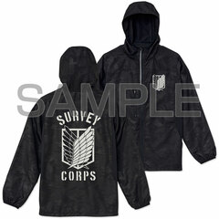 Attack on Titan Survey Corps Micro Ripstop Zip Hoodie /WOODLAND BLACK-L
