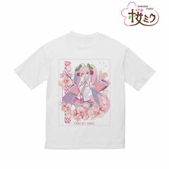Sakura Miku New Illustration Sakura Miku Art by kuro BIG Silhouette T-shirt Unisex S