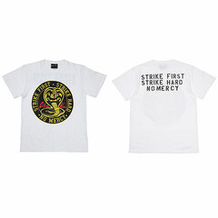 Cobra Kai BIG CIRCLE SNAKE LOGO T-shirt (WHITE) L-SIZE