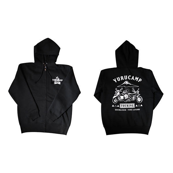 Yuru Camp TOURING ZIP Hoodie Black L