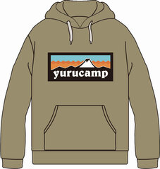 Yuru Camp Mt. Fuji Logo Hoodie XL Sand Khaki