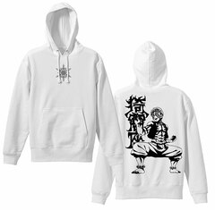Demon Slayer: Kimetsu no Yaiba Akaza Pullover Hoodie /WHITE-S