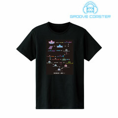 Groove Coaster Successive Generations Logo Print T-shirt ver. Black Ladies' XXL
