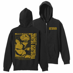 Demon Slayer: Kimetsu no Yaiba Zenitsu Agatsuma Zip Hoodie /BLACK-S