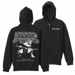 Demon Slayer: Kimetsu no Yaiba Kyojuro Rengoku Zip Hoodie /BLACK-L