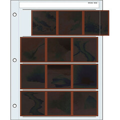 Print File Archival Storage Page for Negatives, 6x6cm (120), 4-Strips of 3-Frames, Horizontal, (Binder Only) - 100 Pack