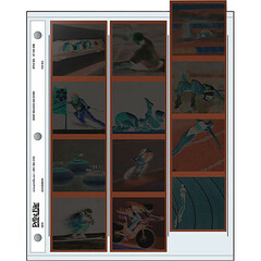 Print File Archival Storage Page for Negatives, 6x6cm (120), 3-Strips of 4-Frames, Vertical, (Hanger or Binder) - 100 Pack